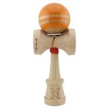 Jucarie de indemanare din lemn, Kendama X, Flippy, Rainbow, King Size V3, Super Sticky, 18 cm, Portocaliu, Maro