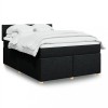 VidaXL Pat box spring cu saltea, negru, 140x190 cm, textil 3286670