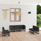 vidaXL Set mobilier de grădină cu perne, 7 piese, lemn masiv de pin 3076471