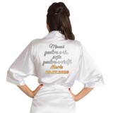 Halat Satin Personalizat Mireasa , , zMireasa pentru o zi, Sotie pentru o viata, cu Nume E i Data Nuntii