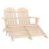 Cumpara ieftin Scaun de gradina Adirondack cu 2 locuri &amp; otoman, lemn de brad