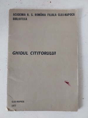 Ghidul cititorului - Academia RSR, Filiala Cluj-Napoca, Biblioteca, 1977, 43 pagini foto