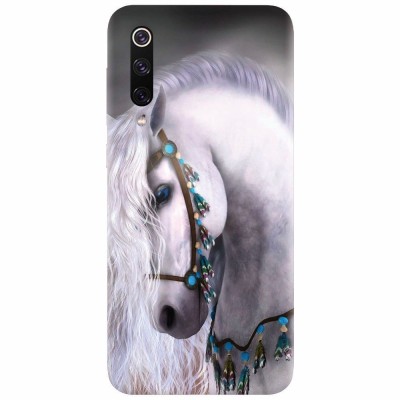Husa silicon pentru Xiaomi Mi 9, White Horse foto