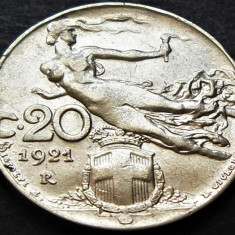 Moneda istorica 20 CENTESIMI - ITALIA, anul 1921 * cod 864