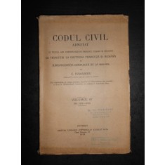 C. HAMANGIU - CODUL CIVIL ADNOTAT volumul 4 (1926)