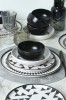 Keramika Set de vesela - Keraart Black Pattern - 24 bucăți - 6 persoane - Stoneware