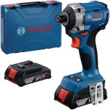 Bosch GDR 18V-215 - Masina de insurubat cu impact cu 2 acumulatori Li-Ion 18 V 2 Ah 215 Nm M6-M16 valiza plastic