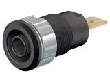 Soclu Banană 4mm 32A 1kV Negru Aurit Alamă