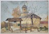 Gheorghe Zamphiropol Dall - Biserica Satului, 1923. Pictura ulei/carton, 49.7x34.3cm. Certificat autenticitate