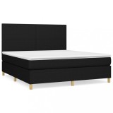 Cumpara ieftin Pat box spring cu saltea, negru, 180x200 cm, catifea