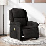 VidaXL Fotoliu electric de masaj rabatabil, negru, catifea