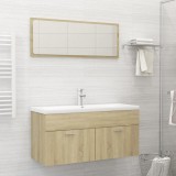 Set mobilier de baie, stejar Sonoma, lemn prelucrat