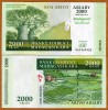 Madagascar 2000 Ariary 2007 P 93 UNC Bancnota Comemorativa Africa Harta