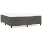 Cumpara ieftin Cadru de pat cu arcuri, gri inchis, 180x200 cm, catifea