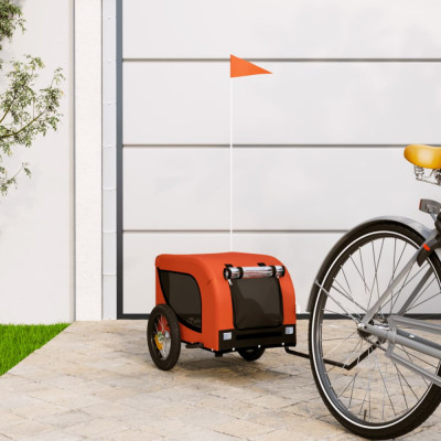 Remorca bicicleta animale companie portocaliu/negru oxford/fier GartenMobel Dekor foto
