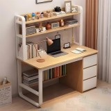 Cumpara ieftin Birou cu raft Soco MDF natural - alb 120x50x144cm