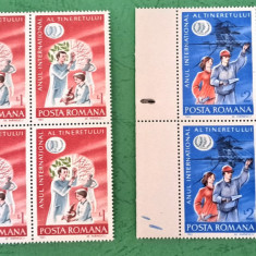 TIMBRE ROMANIA MNH LP1121/1985 Anul Internațional al Tineretului -Bloc de 4