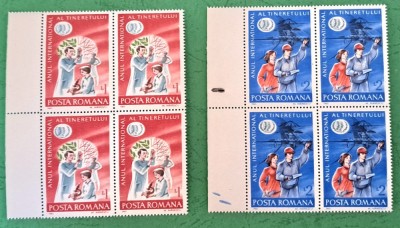 TIMBRE ROMANIA MNH LP1121/1985 Anul Internațional al Tineretului -Bloc de 4 foto