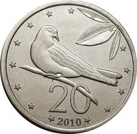 Insulele Cook 20 Cents 2010 - Elizabeth II , 33 mm, KM-760 UNC !!!