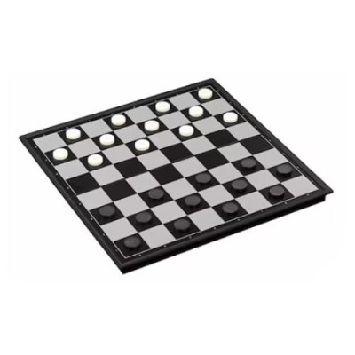Joc FOXMAG24, 3 in 1, table, dame, sah, magnetic, dimensiune 24 cm, alb/negru foto