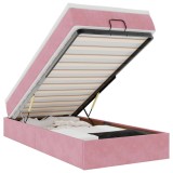 Cumpara ieftin Cadru de pat otoman cu saltea, catifea roz 90x190cm