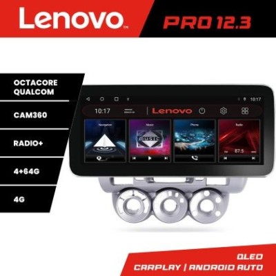 Navigatie Honda Fit Jazz 2004-2008 Lenovo PRO 4+64 12.3 inch qled android 4G DSP gps internet Kit-jazz CarStore Technology foto