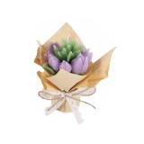 Cumpara ieftin Lumanare tip buchet Lalele mov 9,5x7,5x12 H