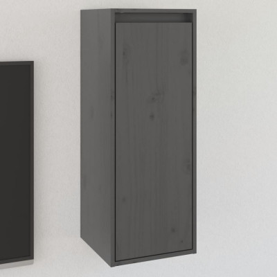vidaXL Dulap de perete, gri, 30x30x80 cm, lemn masiv de pin foto