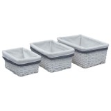 Cumpara ieftin Set de cosuri suprapuse, 3 piese, alb, salcie