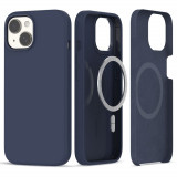 Husa Tech-Protect Silicone MagSafe pentru Apple iPhone 15 Albastru inchis, Silicon, Carcasa