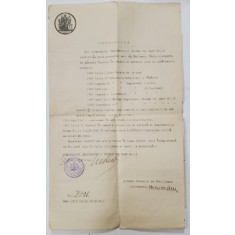 CERTIFICAT SI FOAIE MATRICOLA PENTRU OFITERI , ELIBERATE LA 15 IULIE 1916