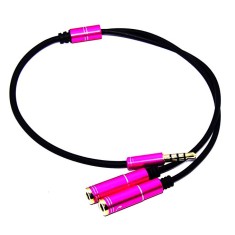 Spliter Cablu audio Jack 3.5mm 4 pin Tata la 2 x 3.5mm 3 pin Mama (casti/ boxe) - 30cm