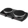 Plita electrica ECG, 1000/1500 W, 185/155 mm, 2 arzatoare, protectie supraincalzire, cablu 83 cm, Negru