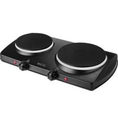 Plita electrica ECG, 1000/1500 W, 185/155 mm, 2 arzatoare, protectie supraincalzire, cablu 83 cm, Negru