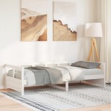 VidaXL Pat de zi fără saltea, alb, 80x200 cm, lemn masiv pin