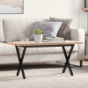 Masa de cafea, cadru X, 90x40x45,5 cm, lemn masiv pin si Otel