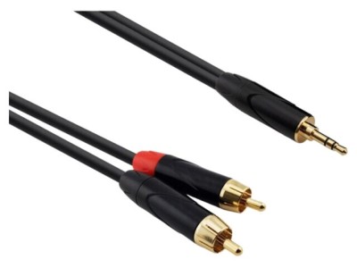 Cablu Audio Jack 3,5mm la RCA x2 15m Negru REDS MUSIC AU16150BX foto