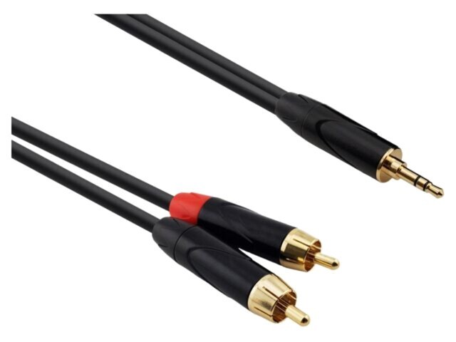 Cablu Audio Jack 3,5mm la RCA x2 15m Negru REDS MUSIC AU16150BX