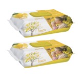 Set 2x Servetele umede bebelusi Sleepy, Lamaie, 120 buc, capac etans