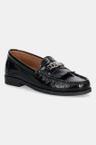 Bianco mocasini de piele BIAPOP culoarea negru, cu toc plat, 11252018