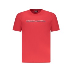 Norway Tricou barbati cu imprimeu cu logo si decolteu la baza gatului, Rosu deschis, M