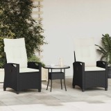 vidaXL Scaun pentru Grădină 2 pcs Negru și Crem 56 x 60 x 112 cm 42026830