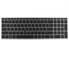 Tastatura Laptop HP ZBook 15 G5 3AX13AV Hp Neagra Cu Rama Argintie Layout US Cu Iluminare foto