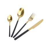 Set tacamuri minimaliste Luxury Black and Gold Edition, 24 piese, 6 persoane, General