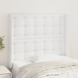 Gossi tablie de pat cu aripioare, alb, 103x16x118/128 cm, piele eco