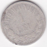 Romania 1 leu 1874, Argint