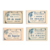 Etichete Tuica, Vin Alb - La Baltaretii - Set 4 Etichete Vin, Tuica - 9.5x14.5cm - Bodega si Aperitive