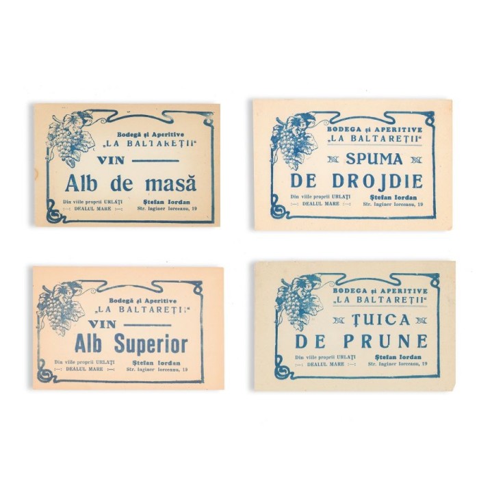 Bodega și aperitive &bdquo;La Băltăreții&rdquo;, patru etichete