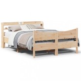 Cumpara ieftin Cadru de pat cu tăblie, 160x200 cm, lemn masiv de pin
