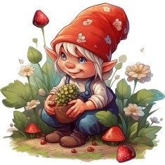 Sticker decorativ, Gnom Fericit, Multicolor, 60 cm, 1247STK-4
